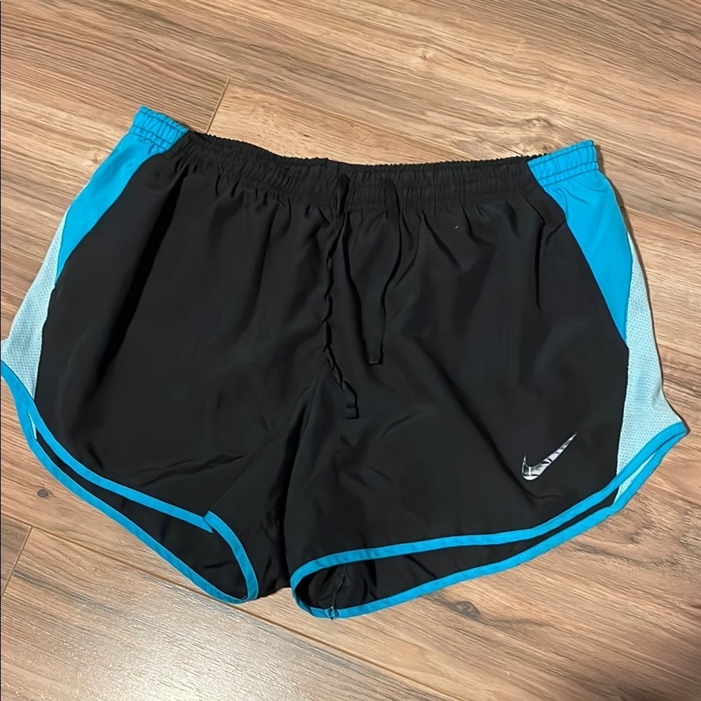 Nike Black and Teal Running Shorts